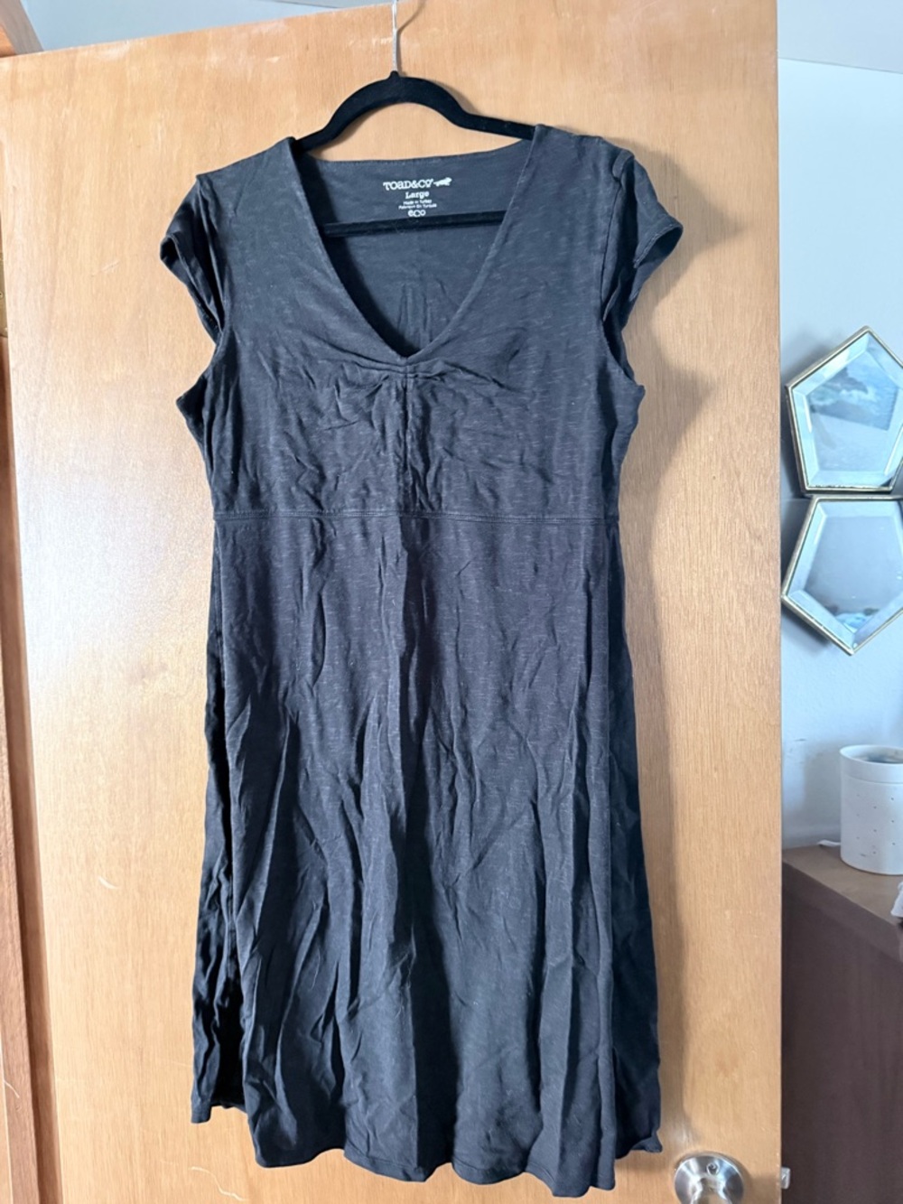 Toad&Co Black V-Neck Gathered Front Top